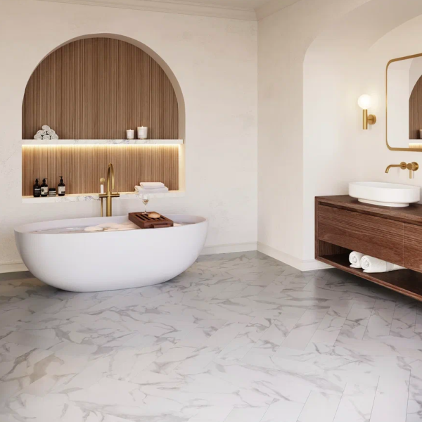 Клеевой виниловый пол Invictus  Maximus Dryback Pure Marble — Snow