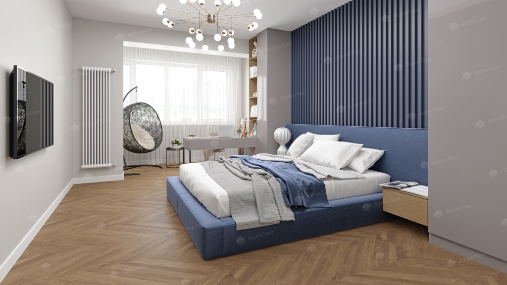 Клеевой виниловый пол Alpine floor Французская ёлочка ECO 5-25