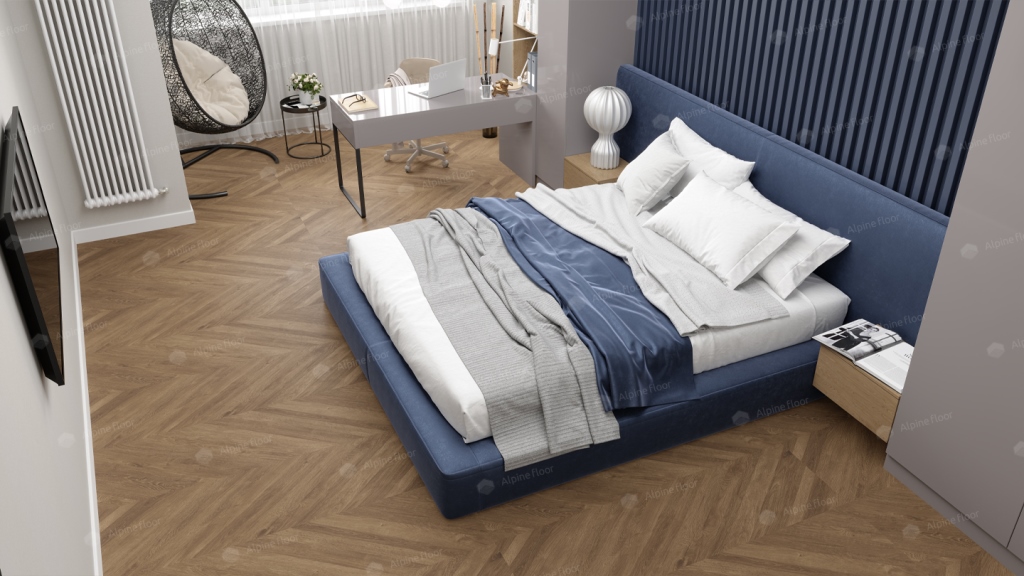 Клеевой виниловый пол Alpine floor Французская ёлочка ECO 5-25