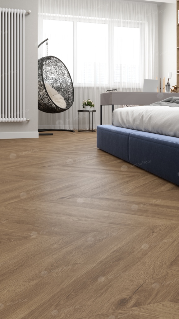 Клеевой виниловый пол Alpine floor Французская ёлочка ECO 5-25