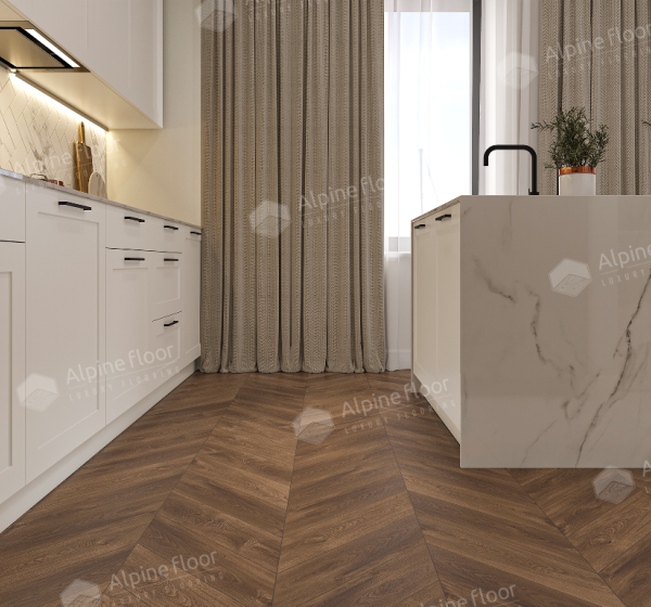 Замковой кварц-винил Alpine floor Дуб Коричневый ЕСО 18-13
